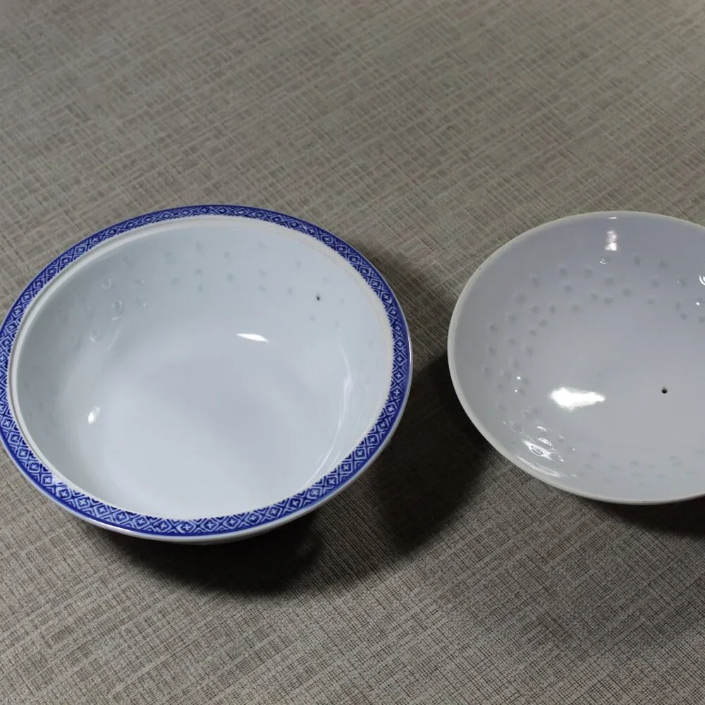 Vintage Porcelain Chinese Rice Grain Dragon Pattern 16